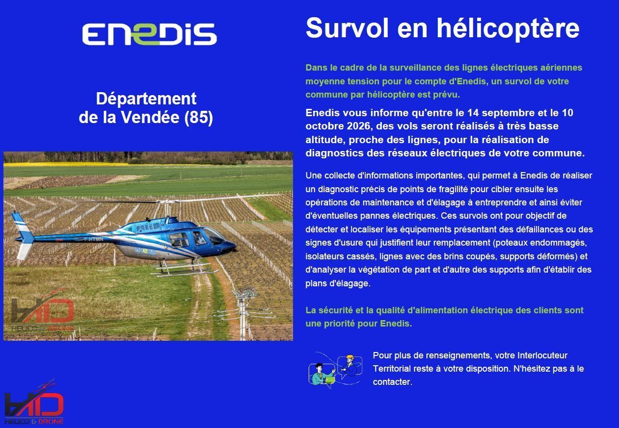 Survol hélicoptère ENEDIS